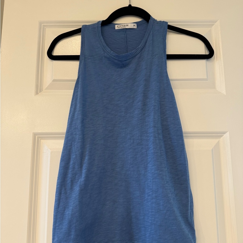 Stateside Dusty Blue Slub Jersey Tank